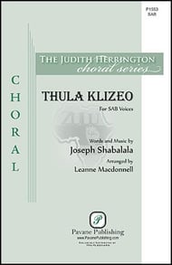 Thula Klizeo SAB choral sheet music cover Thumbnail